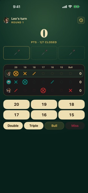 Cricket scoreboard with marks per number