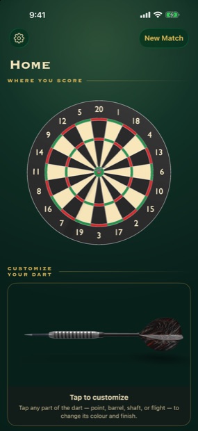 Interactive 3D dartboard with a personal heatmap